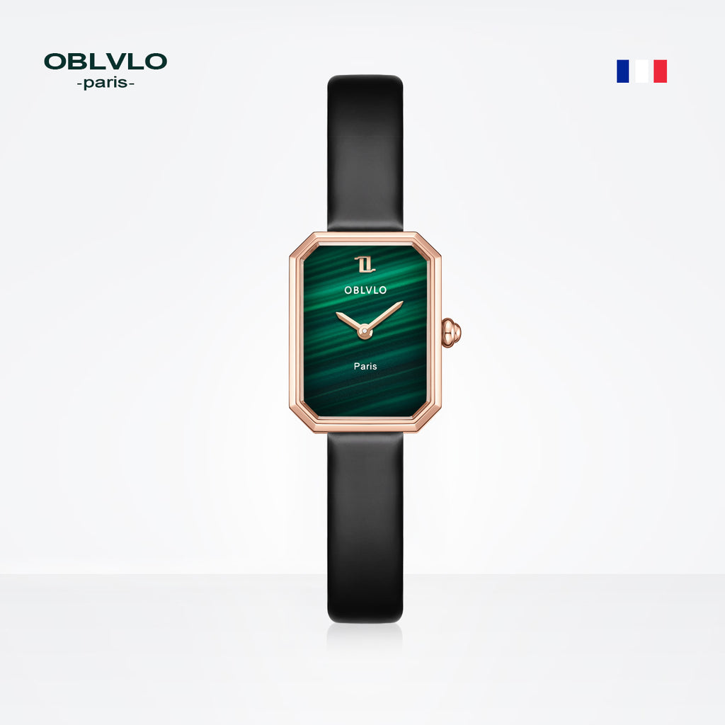 OBLVLO Top Brand Luxury Quartz Watch Leather Strap Gift Female Watch LW-PGBL