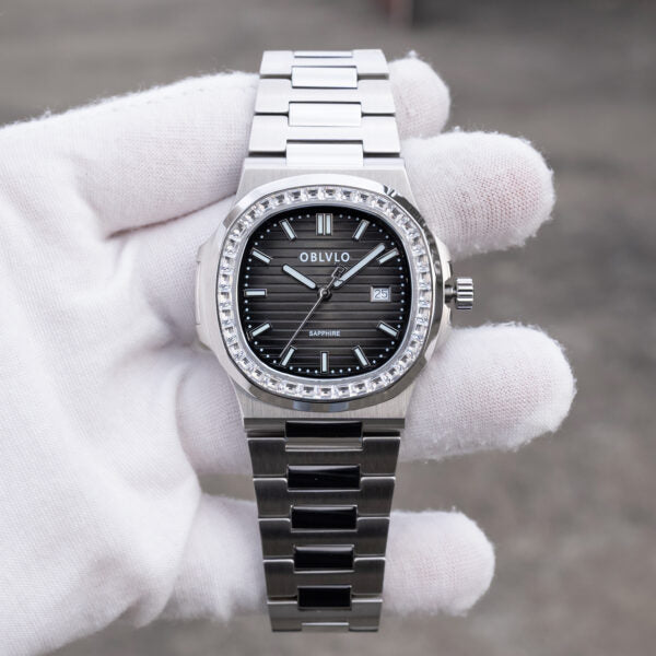 FM Series 42mm Timepiece, Steel Chain Bracelet, Solid Black Dial, FM-YWL-D-YBYS