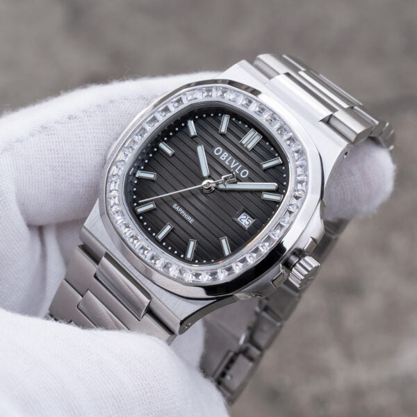 FM Series 42mm Timepiece, Steel Chain Bracelet, Solid Black Dial, FM-YWL-D-YBYS