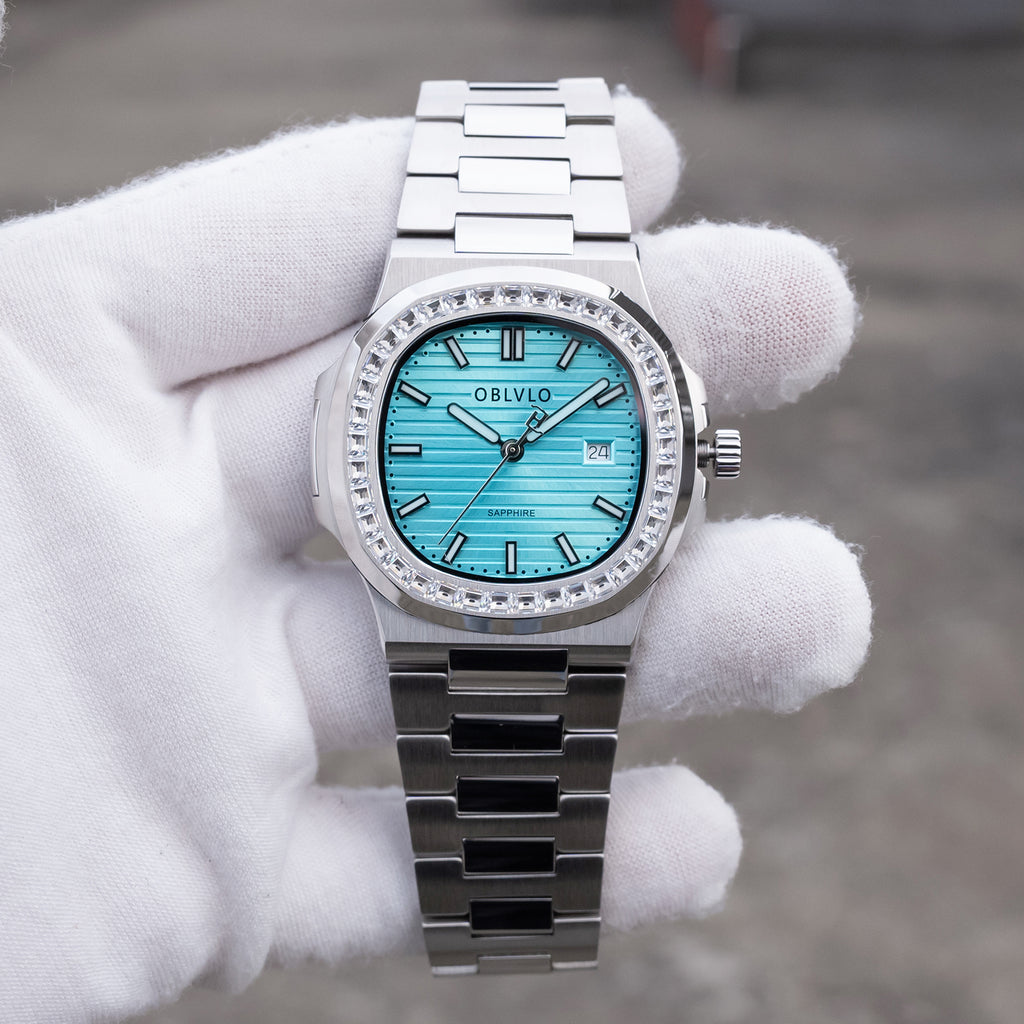 FM‑YWL‑D‑YTYS FM Series 42mm Timepiece, Cool‑toned Ice‑Blue Dial, Steel Bracelet