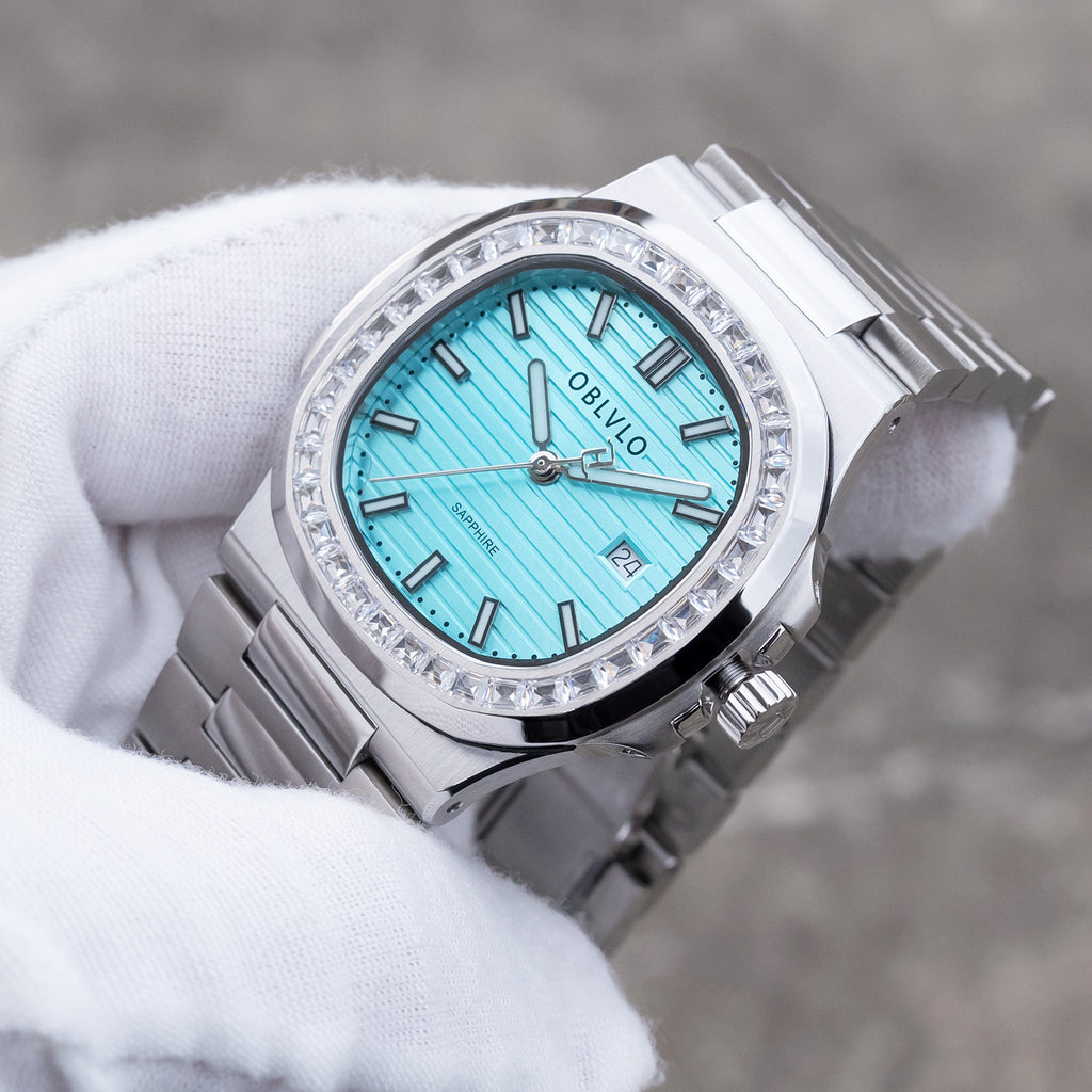 FM‑YWL‑D‑YTYS FM Series 42mm Timepiece, Cool‑toned Ice‑Blue Dial, Steel Bracelet