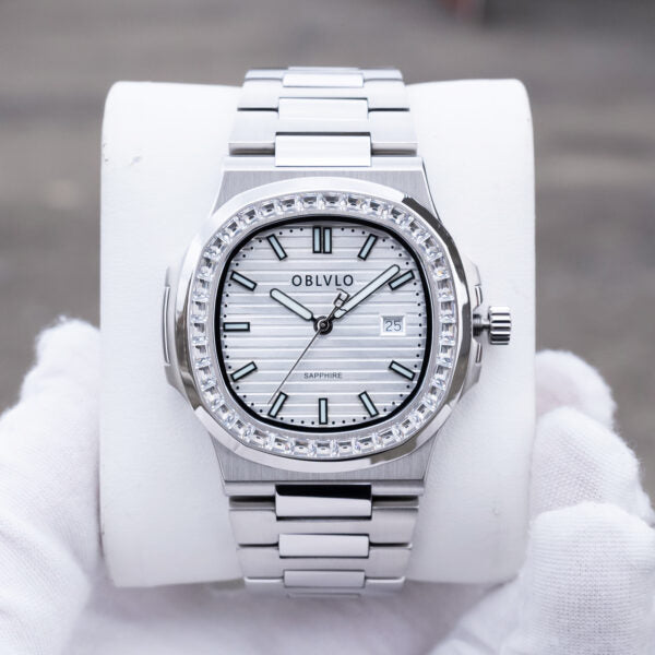 FM‑YWL‑D‑YWYS FM Series Watch, 42mm Case, Steel Strap, White Dial