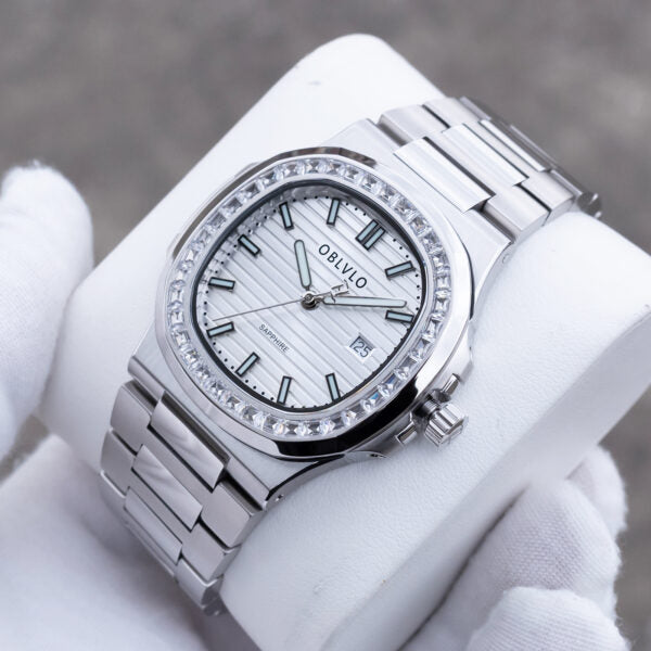 FM‑YWL‑D‑YWYS FM Series Watch, 42mm Case, Steel Strap, White Dial