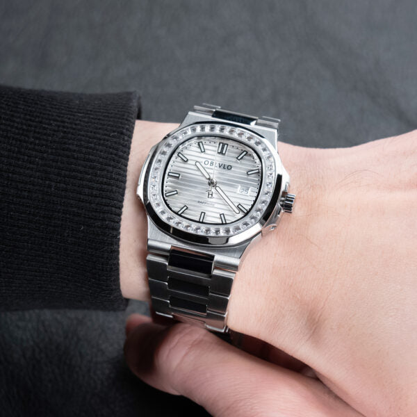 FM‑YWL‑D‑YWYS FM Series Watch, 42mm Case, Steel Strap, White Dial