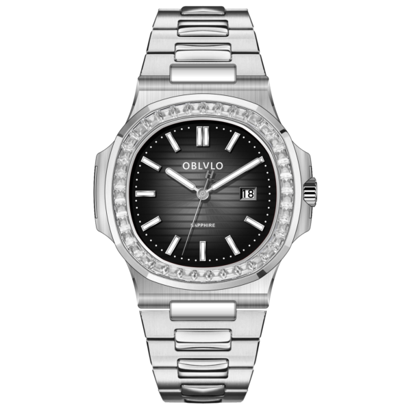 FM Series 42mm Timepiece, Steel Chain Bracelet, Solid Black Dial, FM-YWL-D-YBYS
