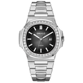 FM Series 42mm Timepiece, Steel Chain Bracelet, Solid Black Dial, FM-YWL-D-YBYS
