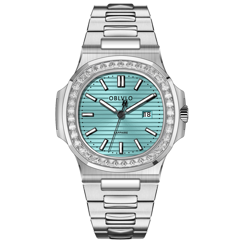 FM‑YWL‑D‑YTYS FM Series 42mm Timepiece, Cool‑toned Ice‑Blue Dial, Steel Bracelet