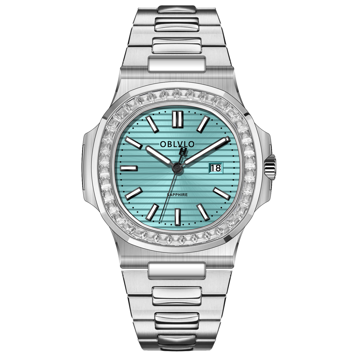 FM‑YWL‑D‑YTYS FM Series 42mm Timepiece, Cool‑toned Ice‑Blue Dial, Steel Bracelet