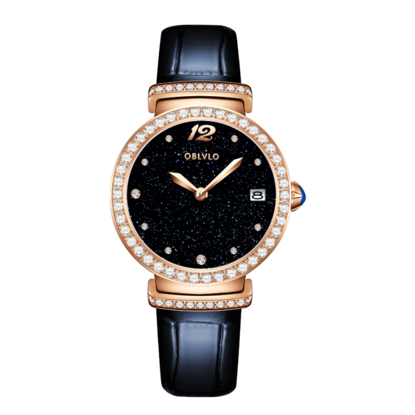 BW Elegant Women’s Dress Watch, Sparkling Inset Diamonds, Quartz Timepiece BW-PLBL