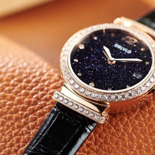 BW Elegant Women’s Dress Watch, Sparkling Inset Diamonds, Quartz Timepiece BW-PLBL