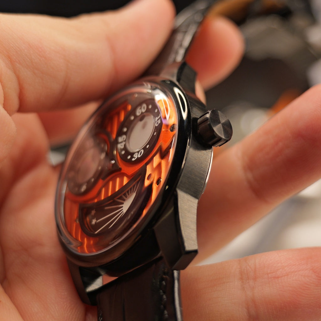 OBLVLO Stainless Steel Automatic Sport Designer Big Joker Luminous Dial Mechanical Watches Leather Waterpoof Clock JM-BOB