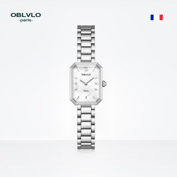 OBLVLO LW-YWY Elegant Ladies Quartz Watch, Stainless Steel Strap, Premium Finish, Waterproof for Daily Wear