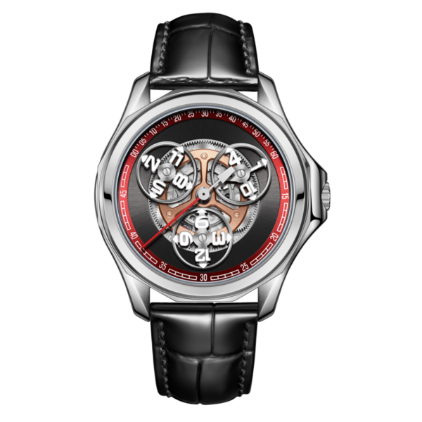 OBLVLO Star Wheel Series Automatic Mechanical Watch, High Bright Luminous, Leather Strap, Waterproof Creative Sports Timepiece, Model OBL-DARK-YRB